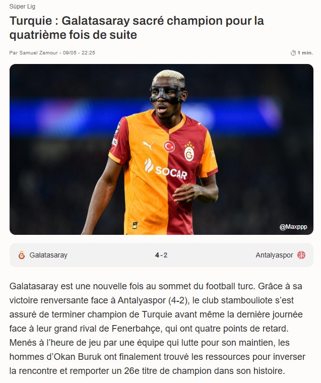 dunya basini galatasarayin sampiyonlugunu konusuyor 13 OeletOzi