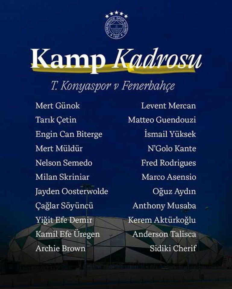 Fenerbahçe'nin Konyaspor takımı açıklandı! 3 yıldız yok 2 fenerbahcenin konyaspor takimi aciklandi 3 yildiz yok 0 PneJM8Kg