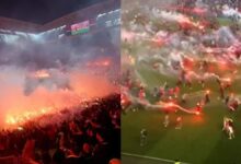 Futbol tarihinde bu türlü bir şey görülmedi! Şampiyonluk maçında taraftarlar alana indi: Hükmen yenilgi kapıda 12 futbol tarihinde bu turlu bir sey gorulmedi sampiyonluk macinda taraftarlar alana indi hukmen yenilgi kSVdmRBN