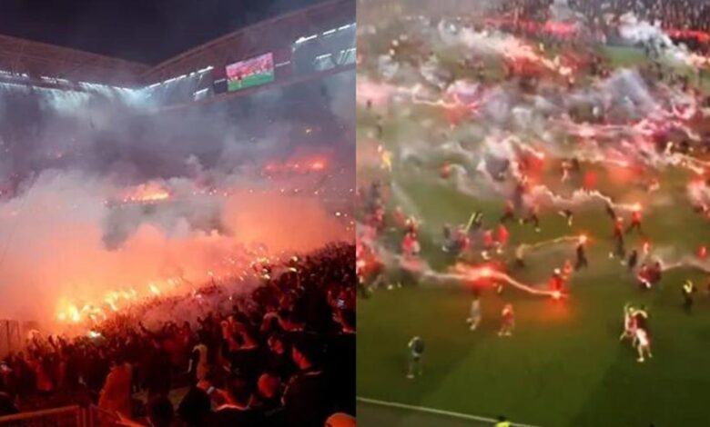 futbol tarihinde bu turlu bir sey gorulmedi sampiyonluk macinda taraftarlar alana indi hukmen yenilgi kSVdmRBN