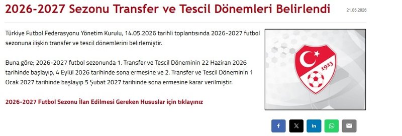 TFF yaz transfer periyotları başlangıç tarihini açıkladı! 2 tff yaz transfer periyotlari baslangic tarihini acikladi 0 u7I4MCj2
