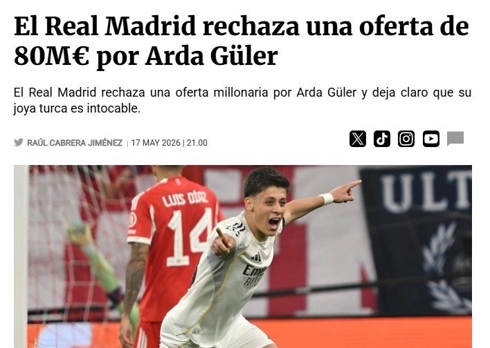 transfer haberi real madridden flas arda guler karari dev teklif sonrasi 0 Qbhia9AN