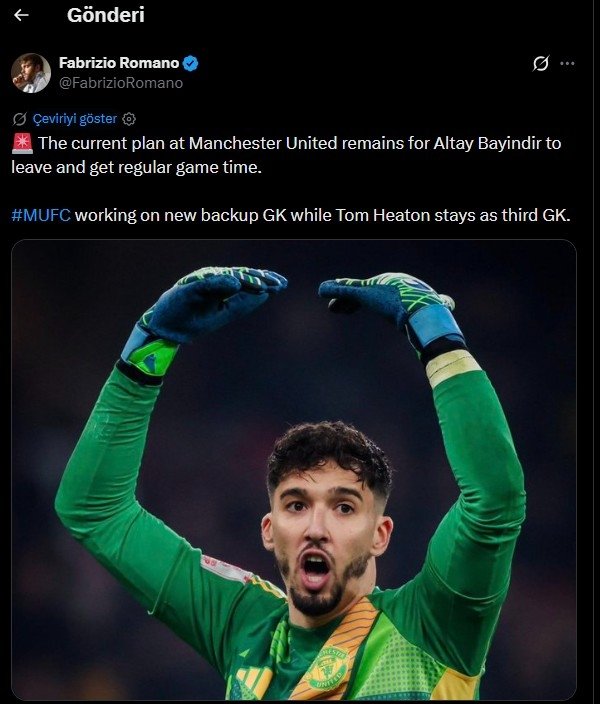 Manchester United'dan flaş Altay Bayındır kararı! 2 manchester uniteddan flas altay bayindir karari 0 69X29WPG