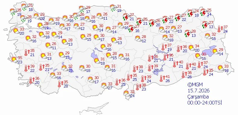 15 Temmuz hava durumu: Bir yanda 40 derece, öbür yanda sağanak! 3 15 temmuz hava durumu bir yanda 40 derece obur yanda saganak 1 cwdYzCqu