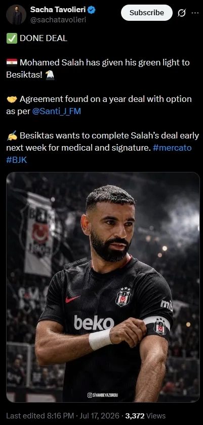 Beşiktaş, Mohamed Salah ile mutabakata vardı! 2 besiktas mohamed salah ile mutabakata vardi 0 UAcScRri