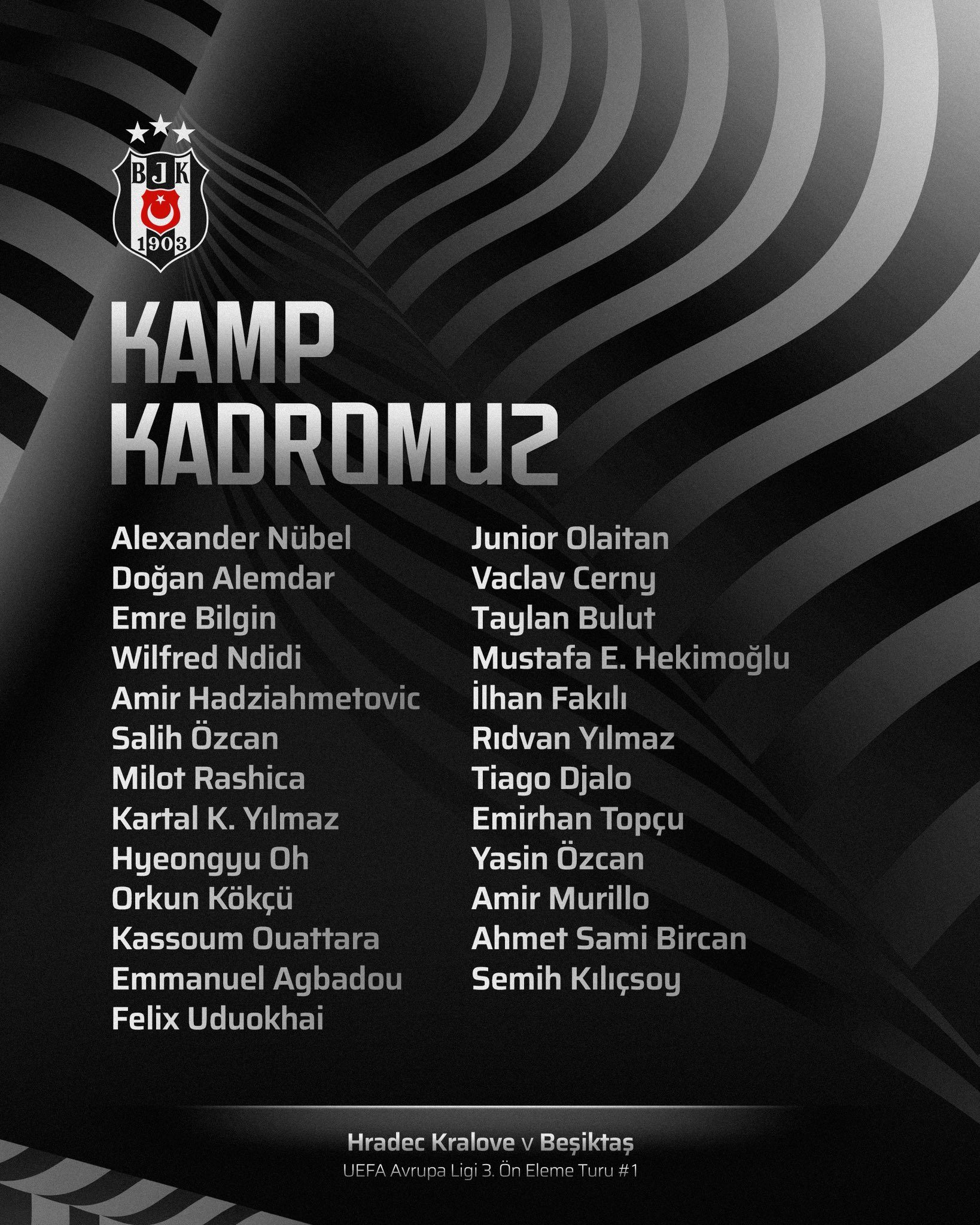 Beşiktaş’ın Hradec Kralove maçı kamp kadrosu açıklandı 2 besiktasin hradec kralove maci kamp kadrosu aciklandi 0 gGtGin4I