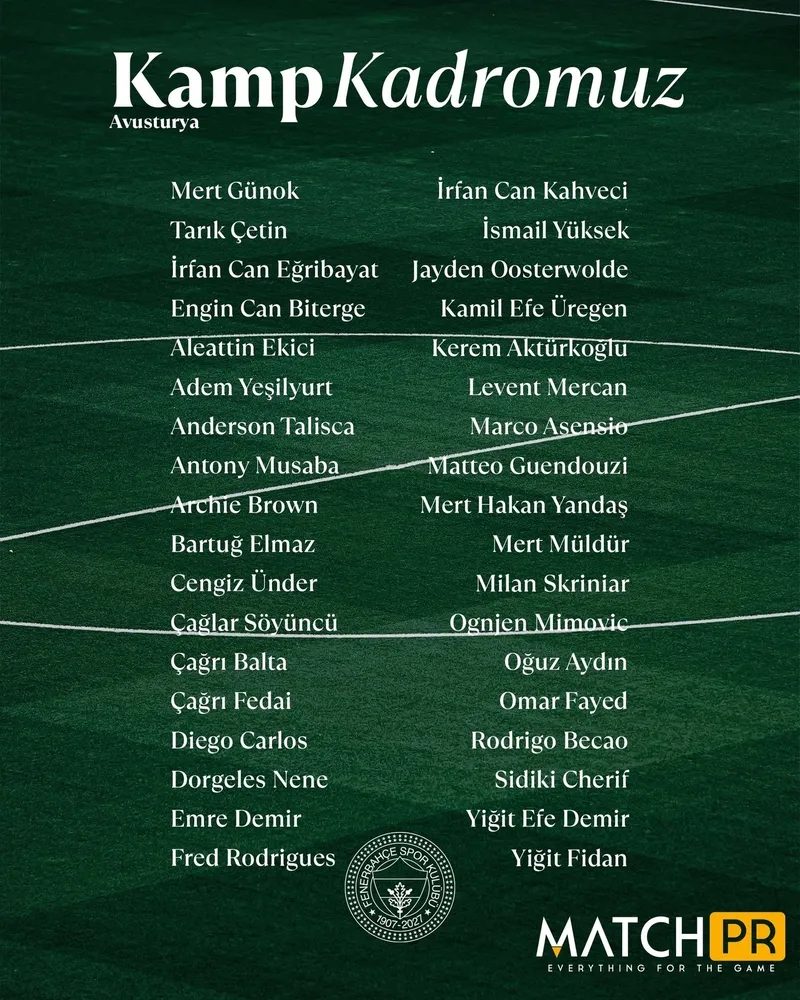 Fenerbahçe'nin Avusturya kampı takımı açıklandı! 2 fenerbahcenin avusturya kampi takimi aciklandi 0 XkYklXQ2