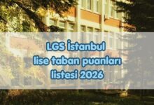 lgs istanbul lise taban puanlari ve yuzdelik dilimler 2026 CGKSnsbG