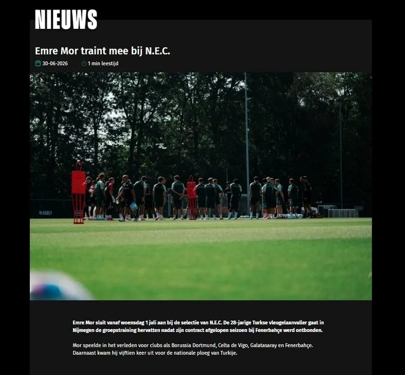 N.E.C Nijmegen'den Emre Mor açıklaması! Fenerbahçe ile mukavelesinin sona ermesinin akabinde... 2 nec nijmegenden emre mor aciklamasi fenerbahce ile mukavelesinin sona ermesinin akabinde 0 62dnzj79