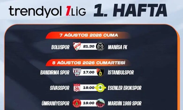 Trendyol 1. Lig'de 2025-26 dönemi birinci hafta maç programı açıklandı 1 trendyol 1 ligde 2025 26 donemi birinci hafta mac programi aciklandi HN1IRHQn