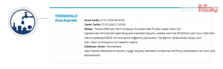 ankarada su kesintisi 27 temmuz sular ne vakit gelecek 1 rkwEgy6b