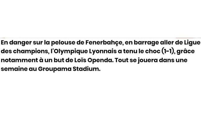 'Durum dramatik, Türk ekibine umut vermiyor' Fenerbahçe-Lyon maçı dış basında! 11 durum dramatik turk ekibine umut vermiyor fenerbahce lyon maci dis basinda 9 hhjYwXJs