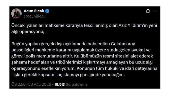 Fenerbahçe'den loca krizi için açıklama! Acun Ilıcalı'dan jet yanı ve Galatasaray sözleri 8 fenerbahceden loca krizi icin aciklama acun ilicalidan jet yani ve galatasaray sozleri 6 UhWLMs7p