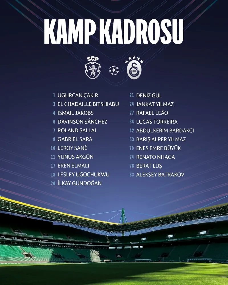 Galatasaray'ın Sporting maçı kamp takımı açıklandı! İşte eksik isimler 2 galatasarayin sporting maci kamp takimi aciklandi iste eksik isimler 0 UZMSBiBe