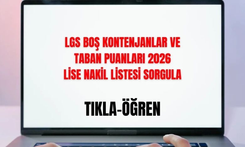 LGS boş kontenjanlar ve taban puanları 2026: Lise nakil listesi 1 lgs bos kontenjanlar ve taban puanlari 2026 lise nakil listesi gug8AV3u