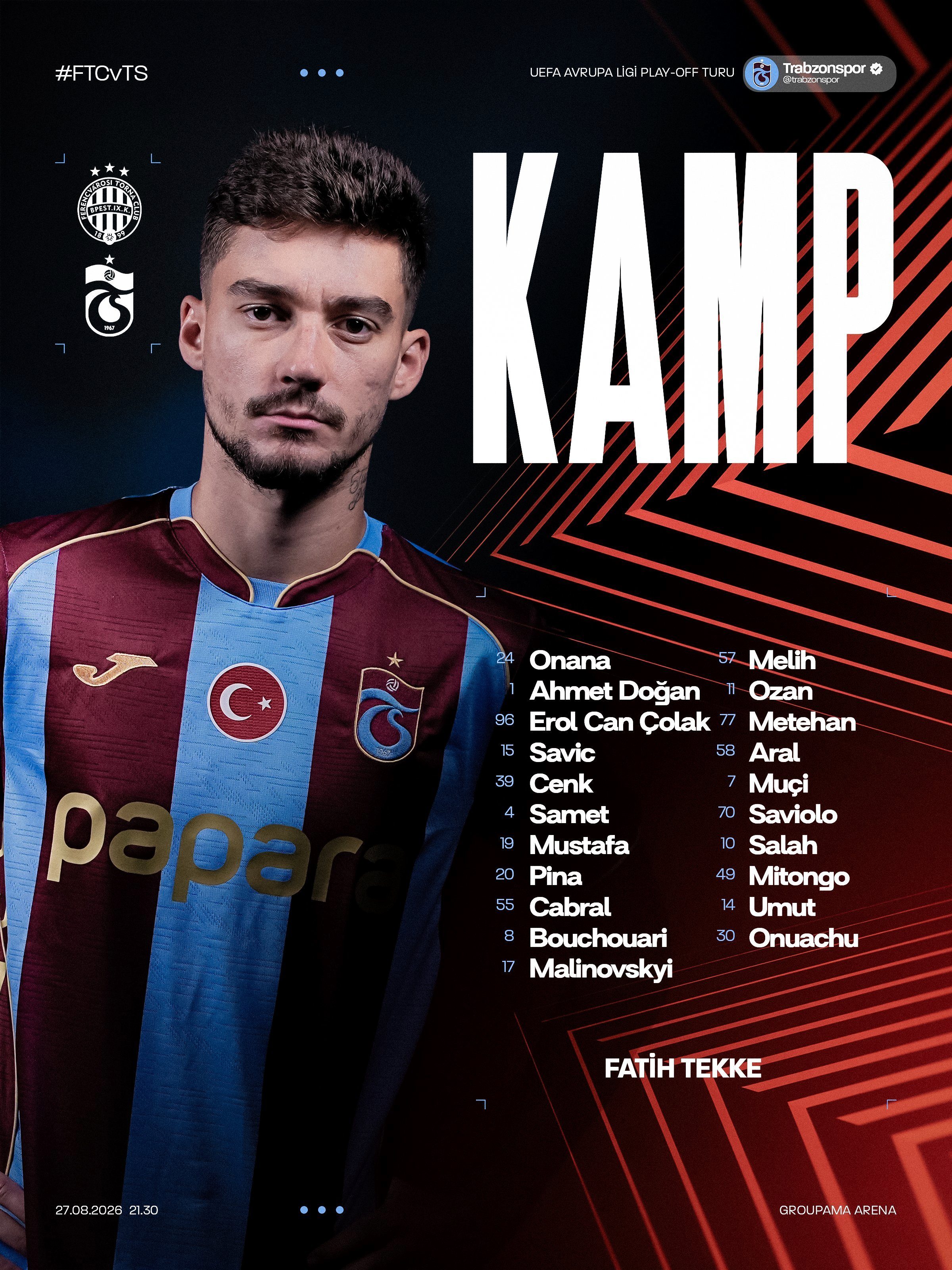 Trabzonspor, Ferencvaros maçı kamp kadrosunu açıkladı 2 trabzonspor ferencvaros maci kamp kadrosunu acikladi 0 MtVQJVKM