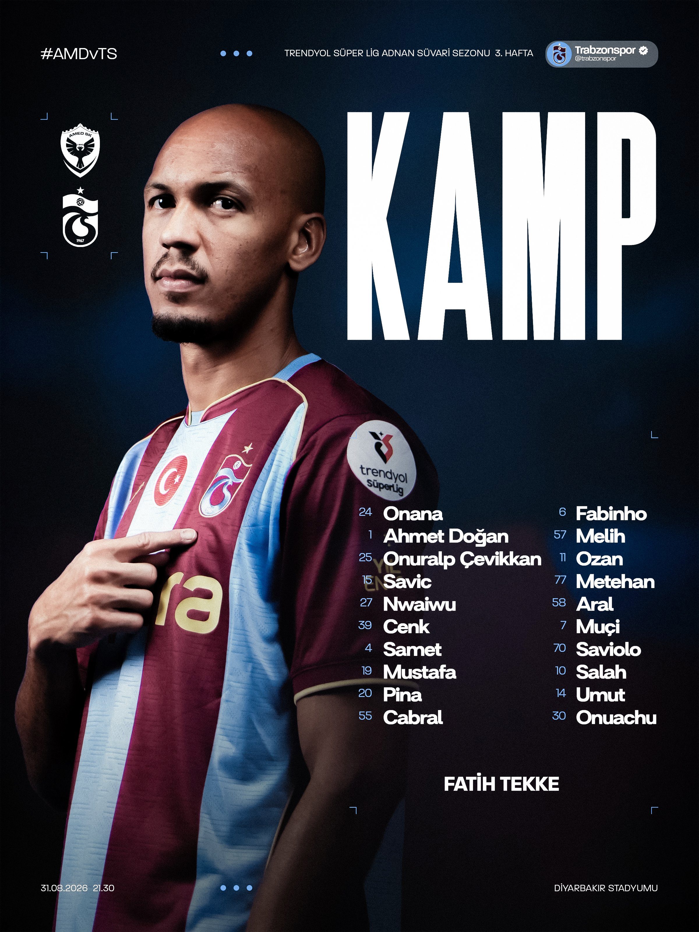 Trabzonspor'un Amedspor maçı kafilesi belli oldu! Fabinho kararı... 2 trabzonsporun amedspor maci kafilesi belli oldu fabinho karari 0 uDlnrNmK