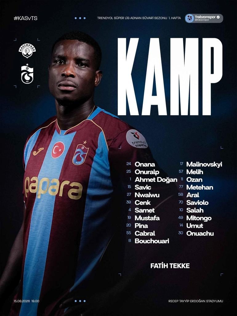 Trabzonspor'un Kasımpaşa takımı açıklandı! Salah sürprizi 2 trabzonsporun kasimpasa takimi aciklandi salah surprizi 0 aIsDrs3s