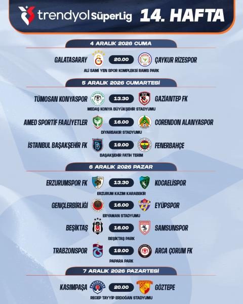 Trendyol Süper Lig'de 7 - 16. Haftaların Programı Açıklandı 9 trendyol super ligde 7 16 haftalarin programi aciklandi 7 jCYF6h4p