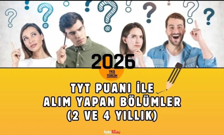 TYT puanı ile alım yapan kısımlar 2026 | TYT ile alan 2, 4 yıllık üniversiteler ve taban puanları 1 tyt puani ile alim yapan kisimlar 2026 tyt ile alan 2 4 yillik yLWdtVKH