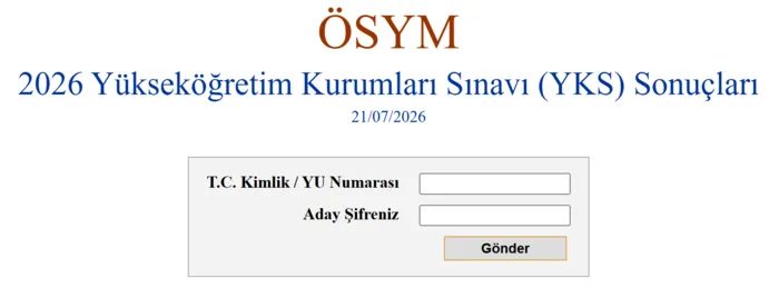 YKS sonuç sorgulama ekranı 2026 | ÖSYM giriş YKS sonuçları ekranı açıldı 2 yks sonuc sorgulama ekrani 2026 osym giris yks sonuclari ekrani acildi 0 7IGVjO7g