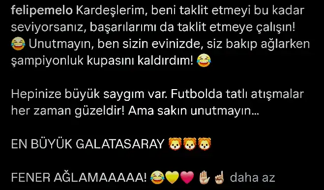 Felipe Melo'dan gündem olan Fenerbahçe paylaşımı! 3 felipe melodan gundem olan fenerbahce paylasimi 1 61rUU7UK