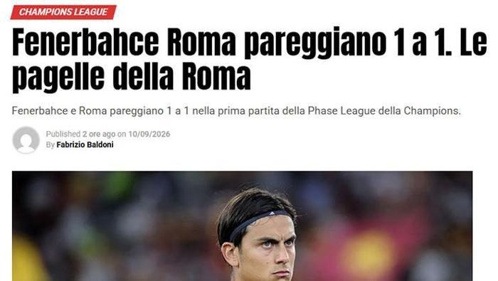 Fenerbahçe - Roma maçı İtalyan medyasında! 'Ambiyans işi zorlaştırdı' | 'Svilar'a teşekkür edilmeli' 11 fenerbahce roma maci italyan medyasinda ambiyans isi zorlastirdi svilara tesekkur edilmeli 9