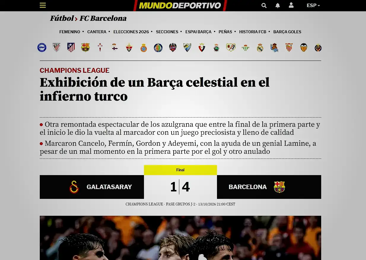 Galatasaray-Barcelona maçı sonrası dış basında flaş manşet! 8 galatasaray barcelona maci sonrasi dis basinda flas manset 6 lK55eXT7
