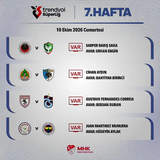 Süper Lig'de günün maçlarının VAR hakemleri açıklandı! 2 super ligde gunun maclarinin var hakemleri aciklandi 0 2hTZhKg8