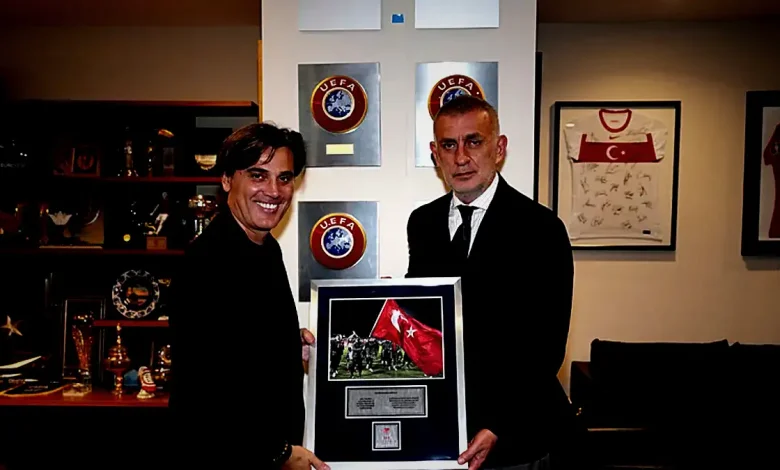 TFF Başkanı İbrahim Hacıosmanoğlu, Montella ile vedalaştı 1 tff baskani ibrahim haciosmanoglu montella ile vedalasti fO4cWTrI