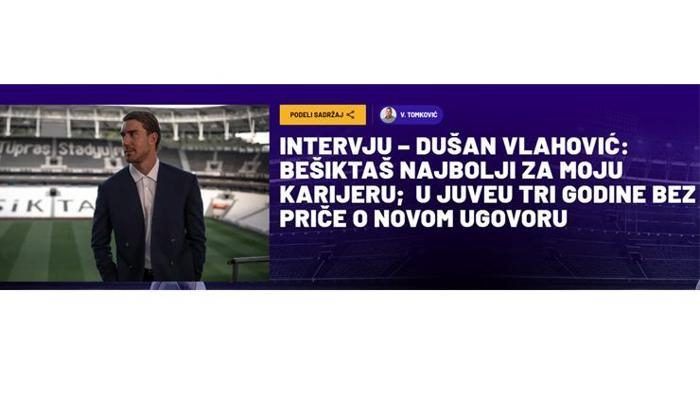 Vlahovic'ten Beşiktaş ve Süper Lig itirafı 'Benim için çok garipti' 2 vlahovicten besiktas ve super lig itirafi benim icin cok garipti 0 jgblL9JA